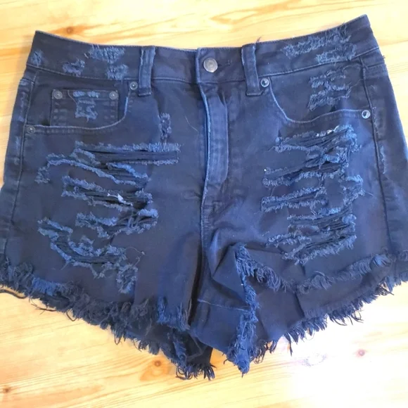 American Eagle Women's Vintage Distressed High Rise Shorts - Picture 2 of 10